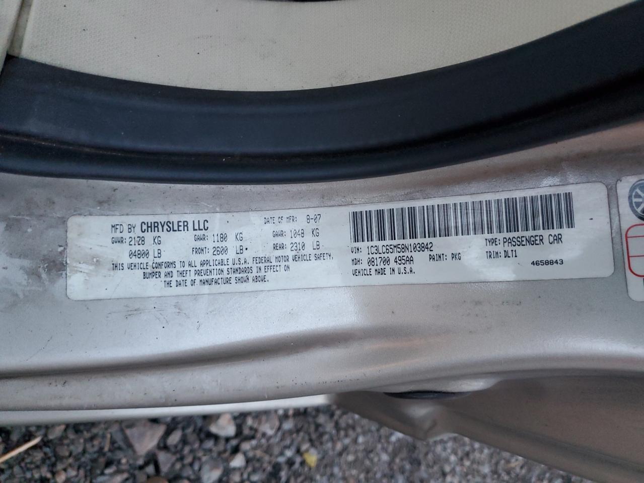 2008 CHRYSLER Sebring