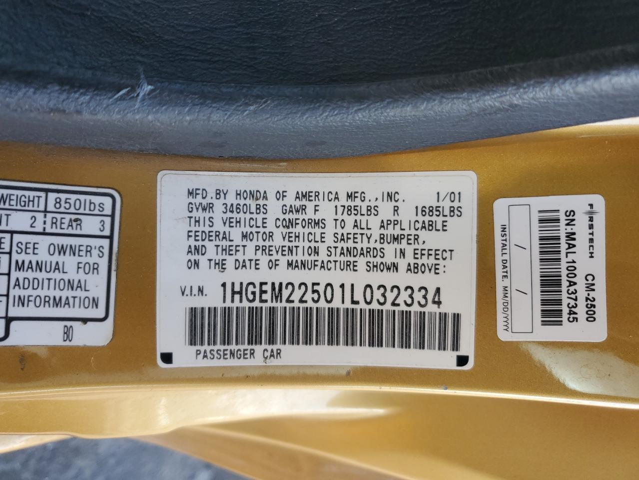 2001 HONDA CIVIC