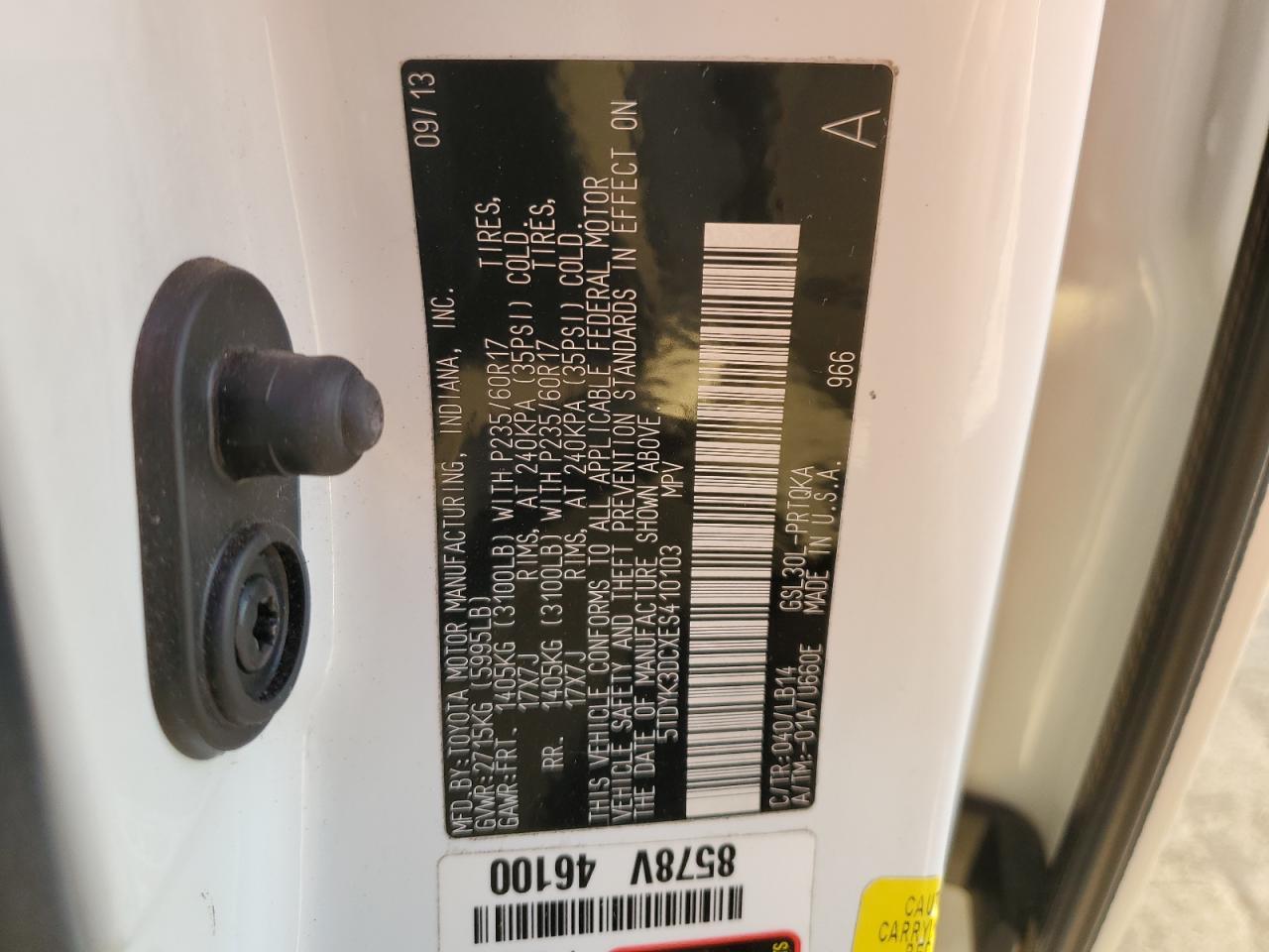 2014 TOYOTA SIENNA
