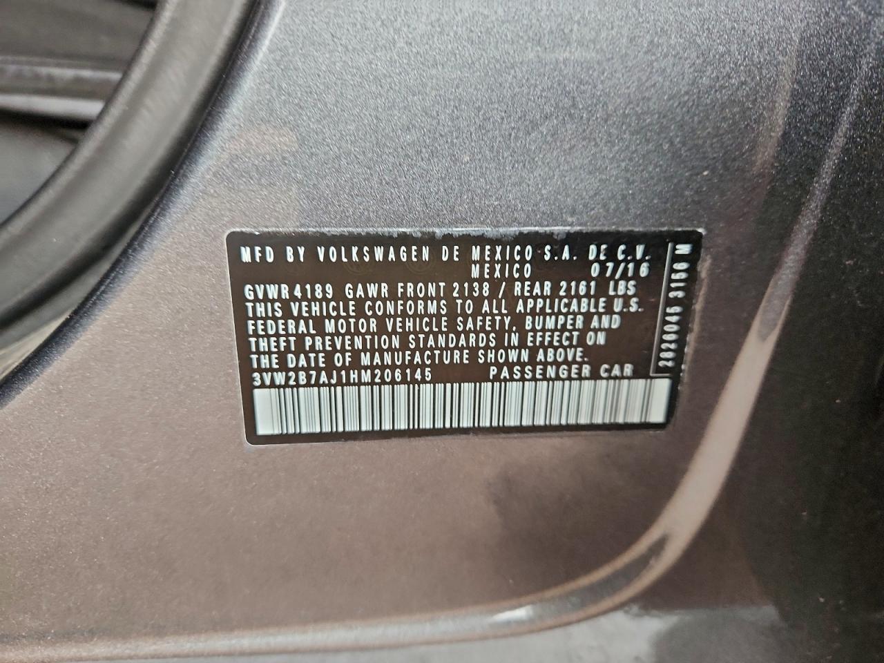 2017 VOLKSWAGEN JETTA