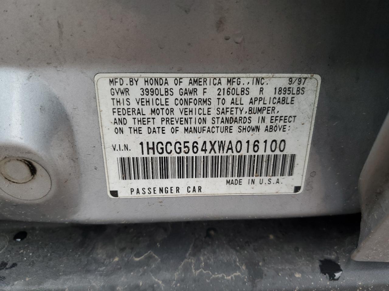 1998 HONDA ACCORD