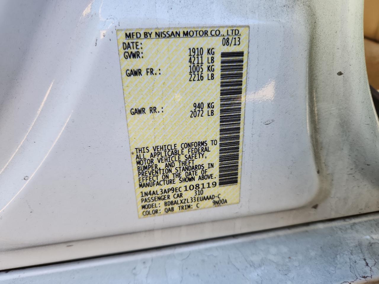 2014 NISSAN ALTIMA