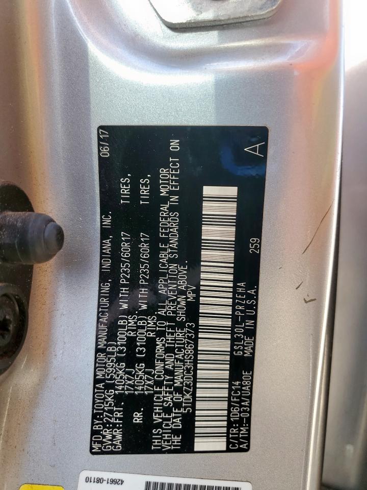 2017 TOYOTA SIENNA