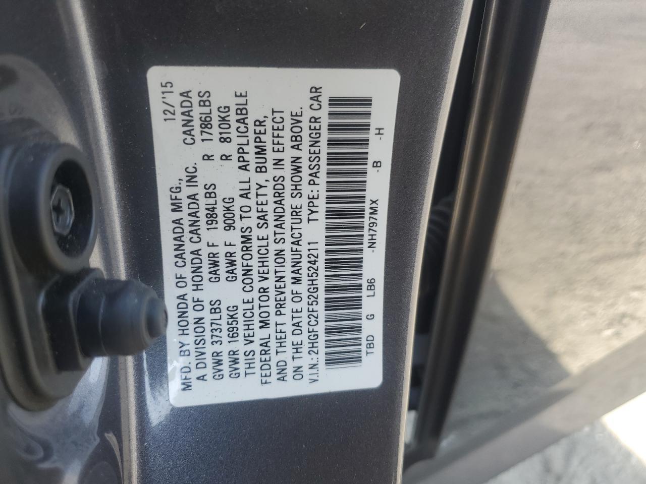 2016 HONDA CIVIC