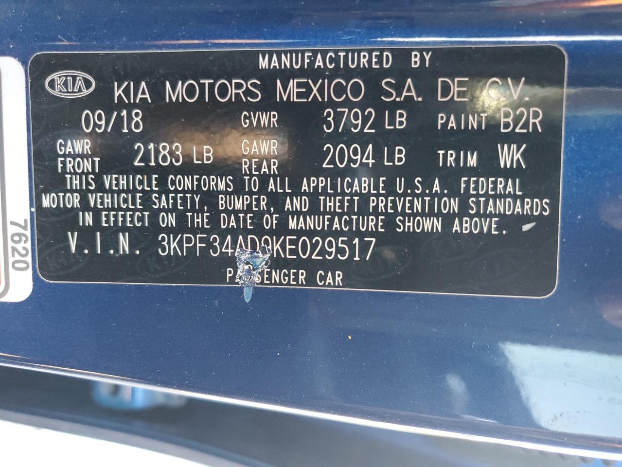 2019 KIA FORTE