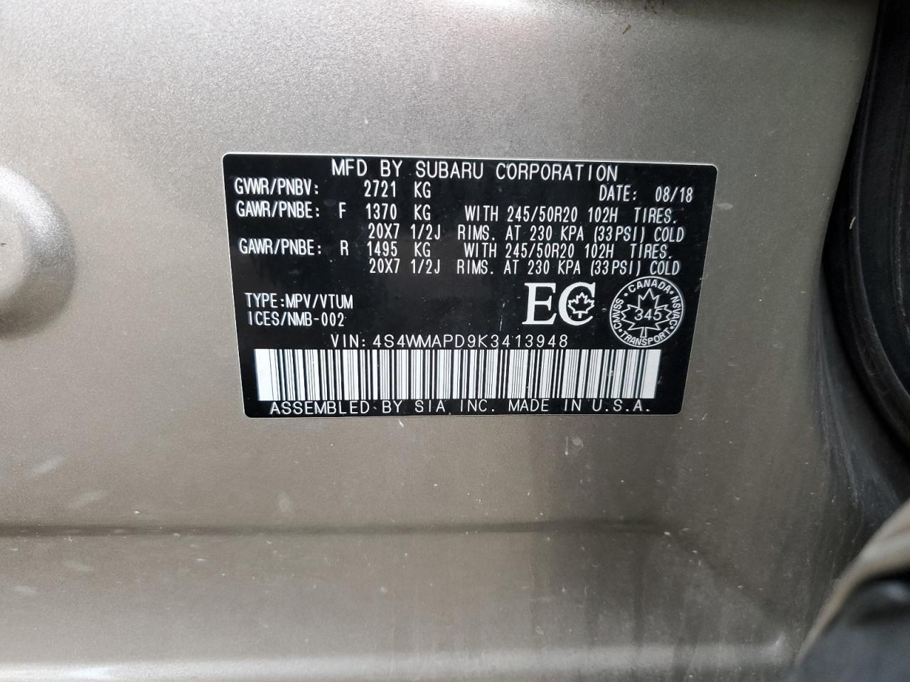2019 SUBARU Ascent