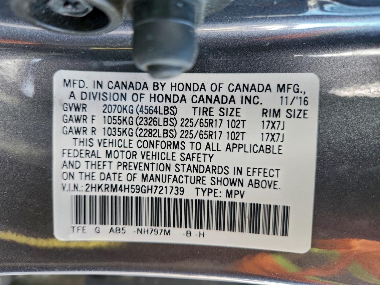 2016 HONDA CR-V