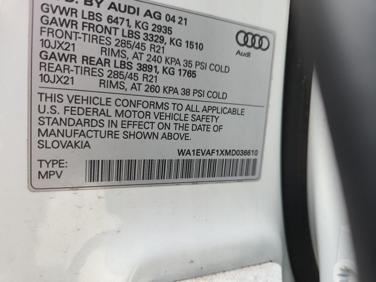 2021 AUDI Q8