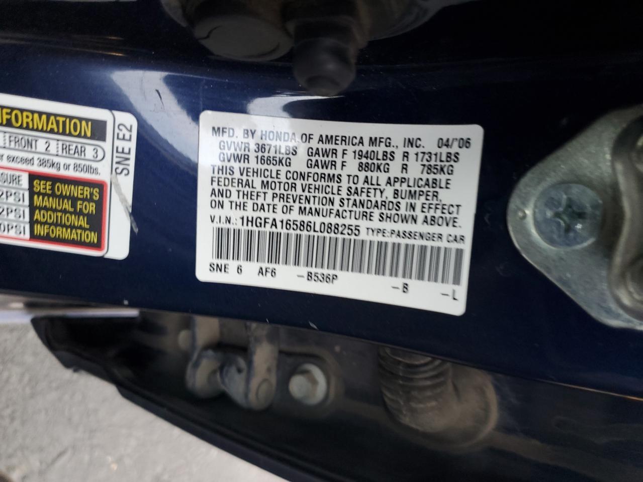 2006 HONDA CIVIC