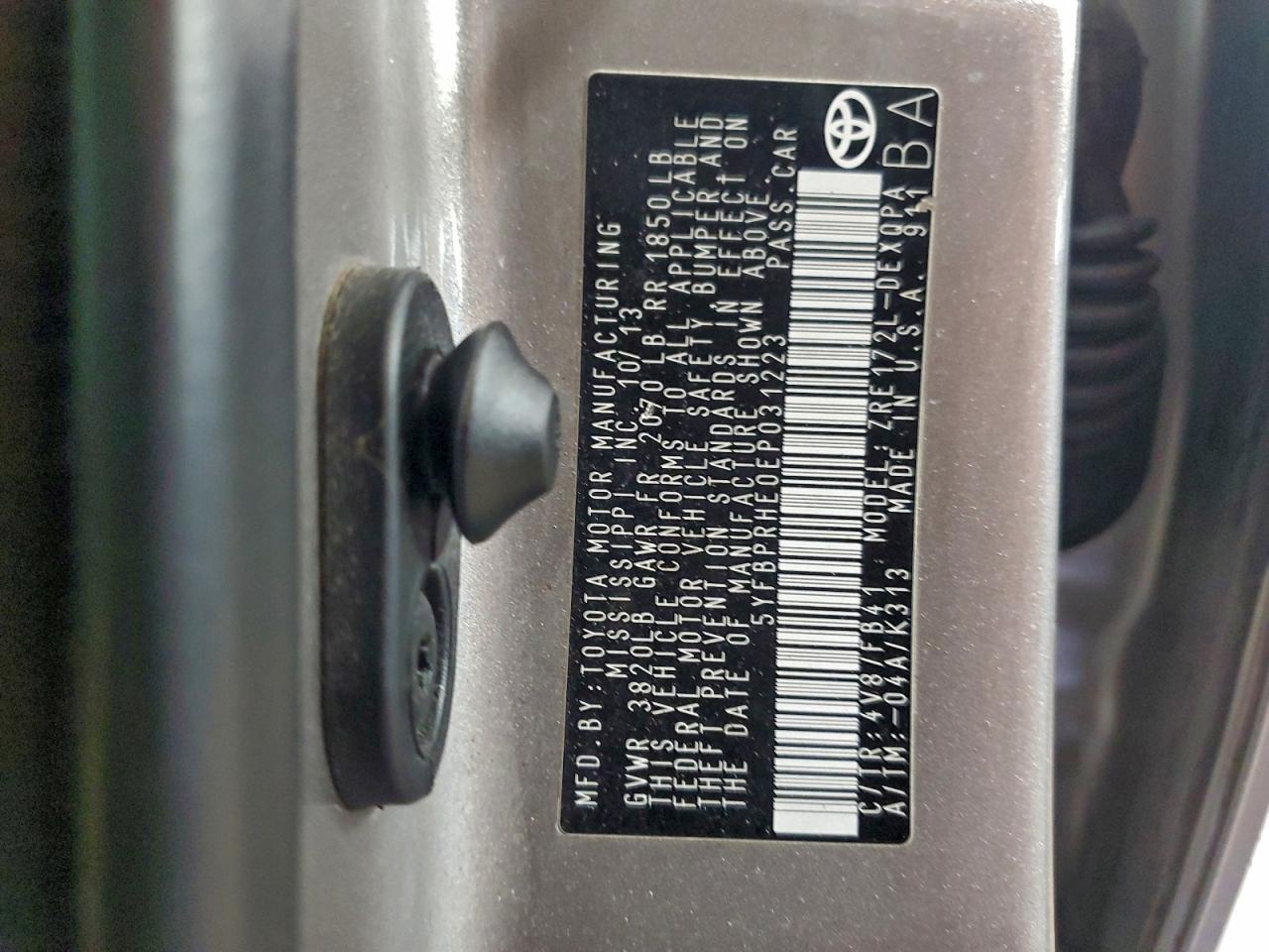 2014 TOYOTA COROLLA