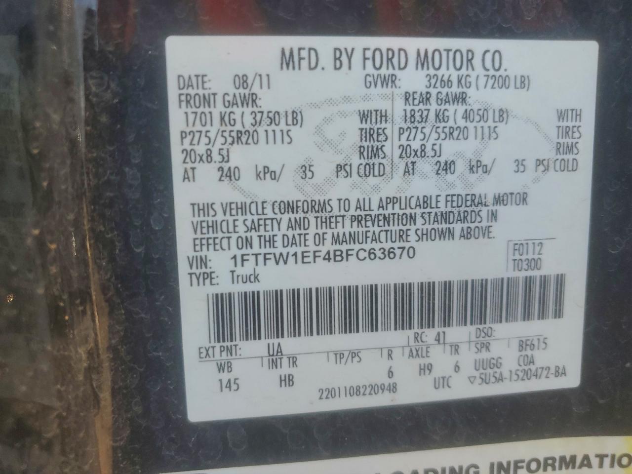 2011 FORD F-150