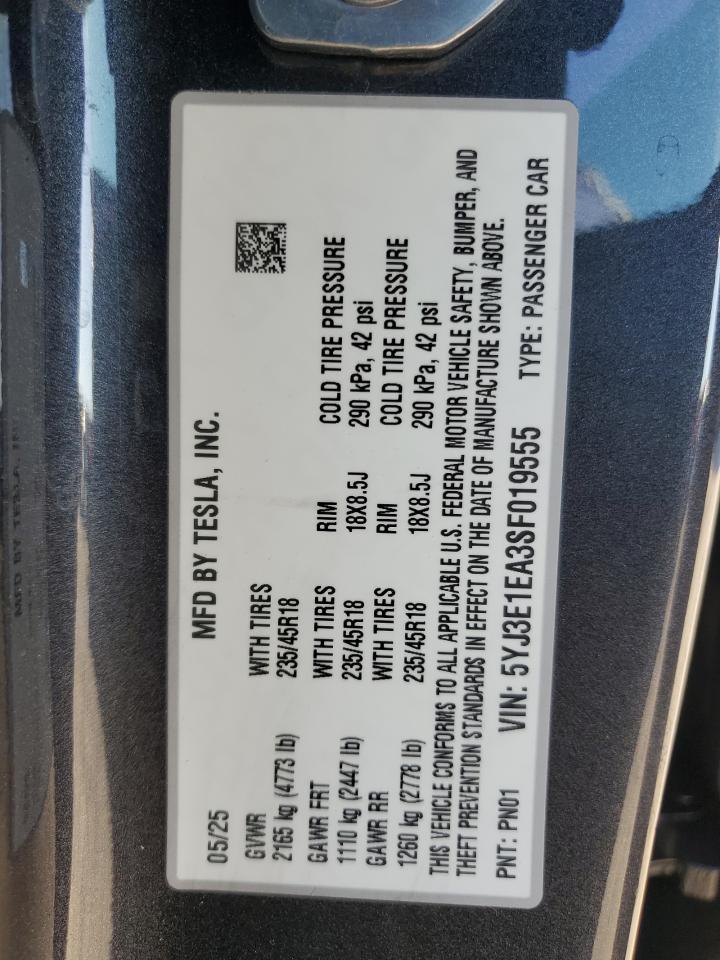 2025 TESLA MODEL 3