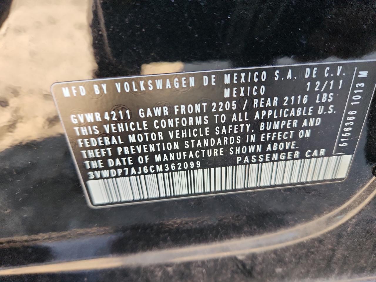 2012 VOLKSWAGEN JETTA