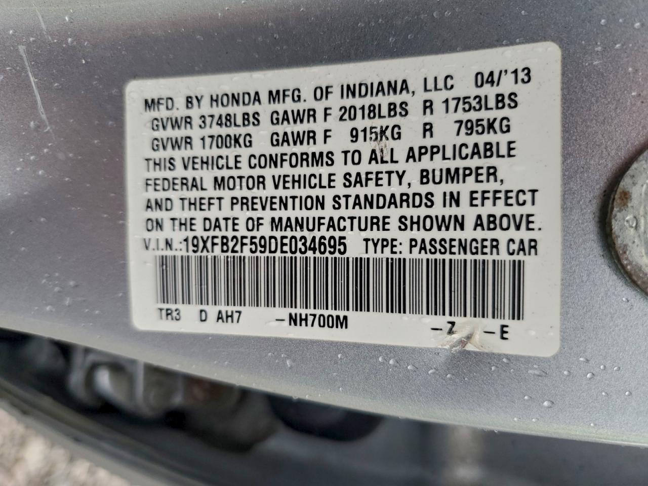 2013 HONDA CIVIC