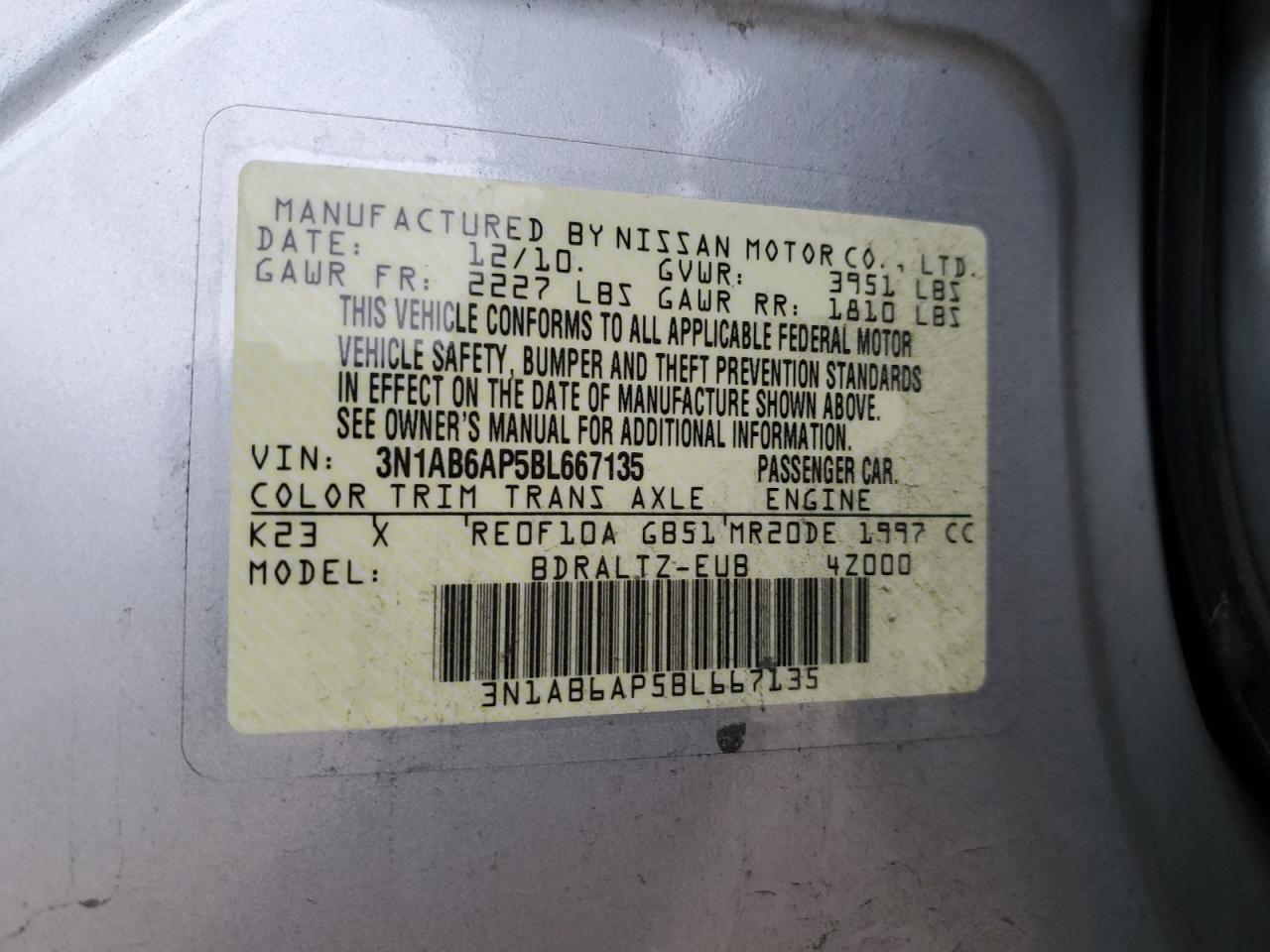 2011 NISSAN SENTRA