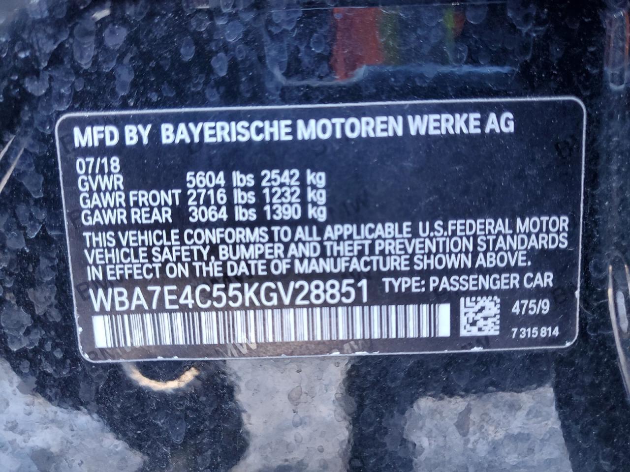 2019 BMW 7 series