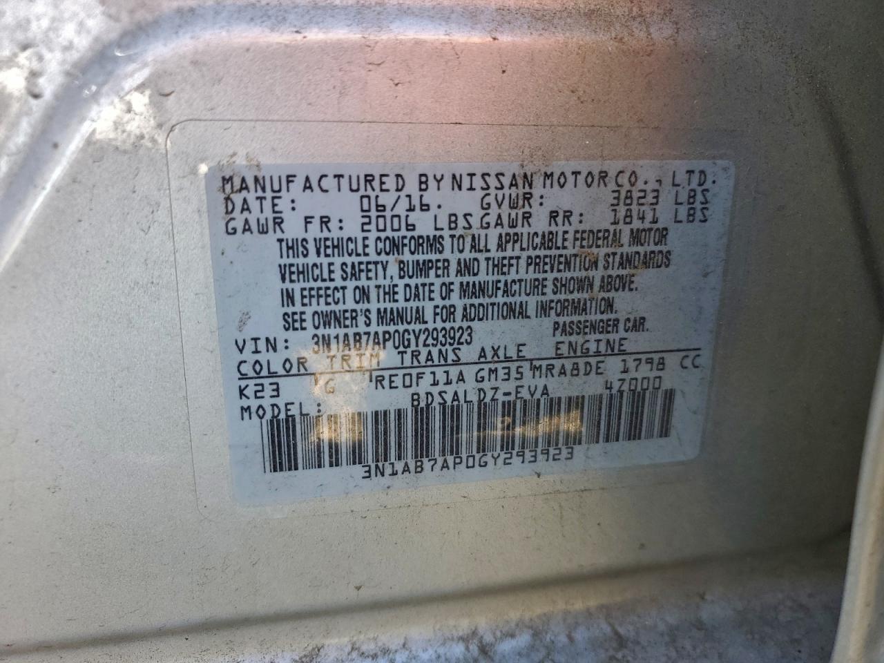 2016 NISSAN SENTRA