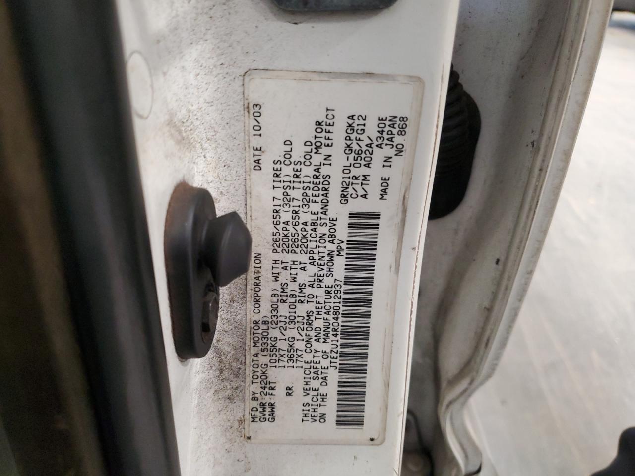 2004 TOYOTA 4Runner