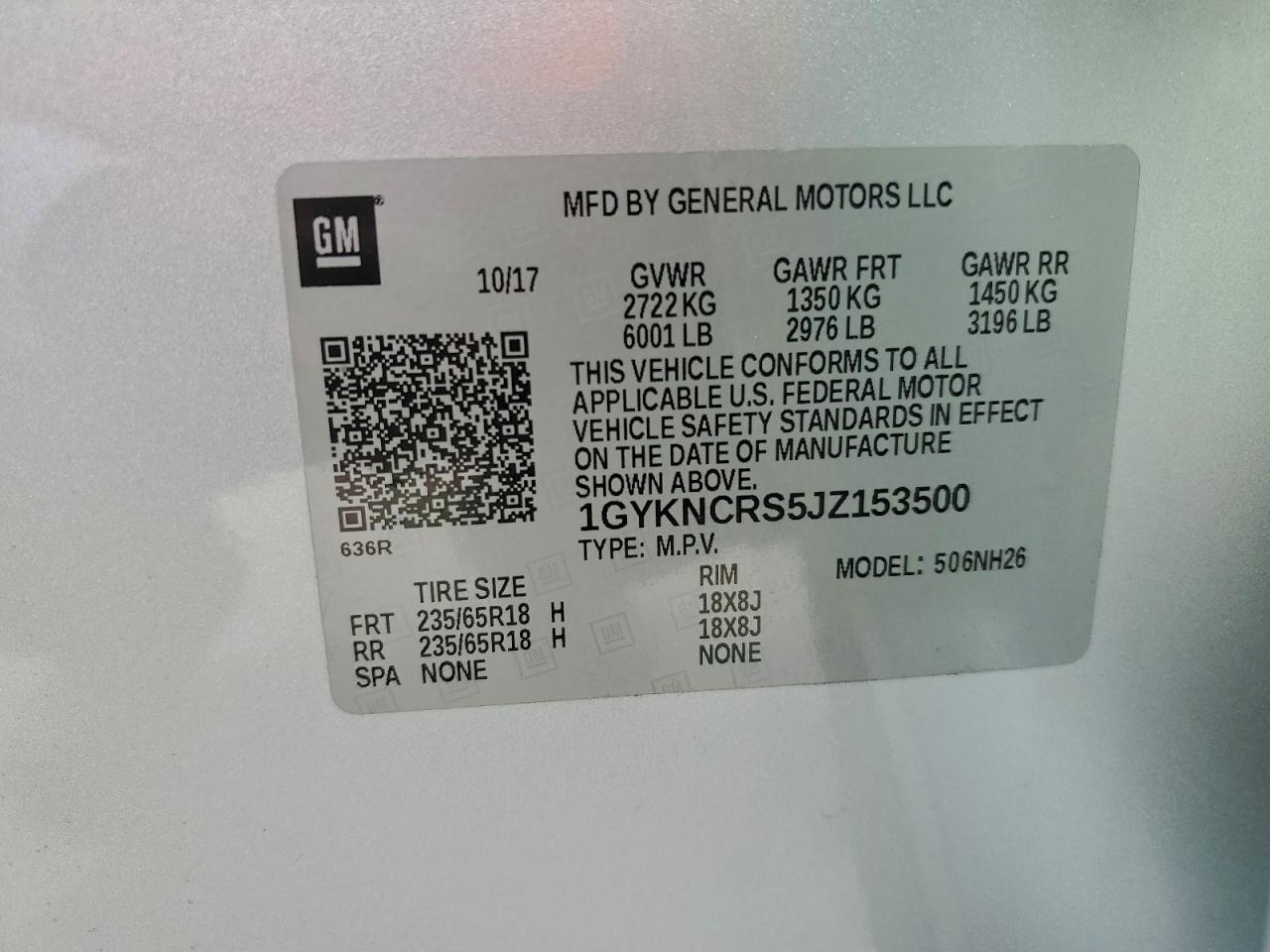 2018 CADILLAC XT5