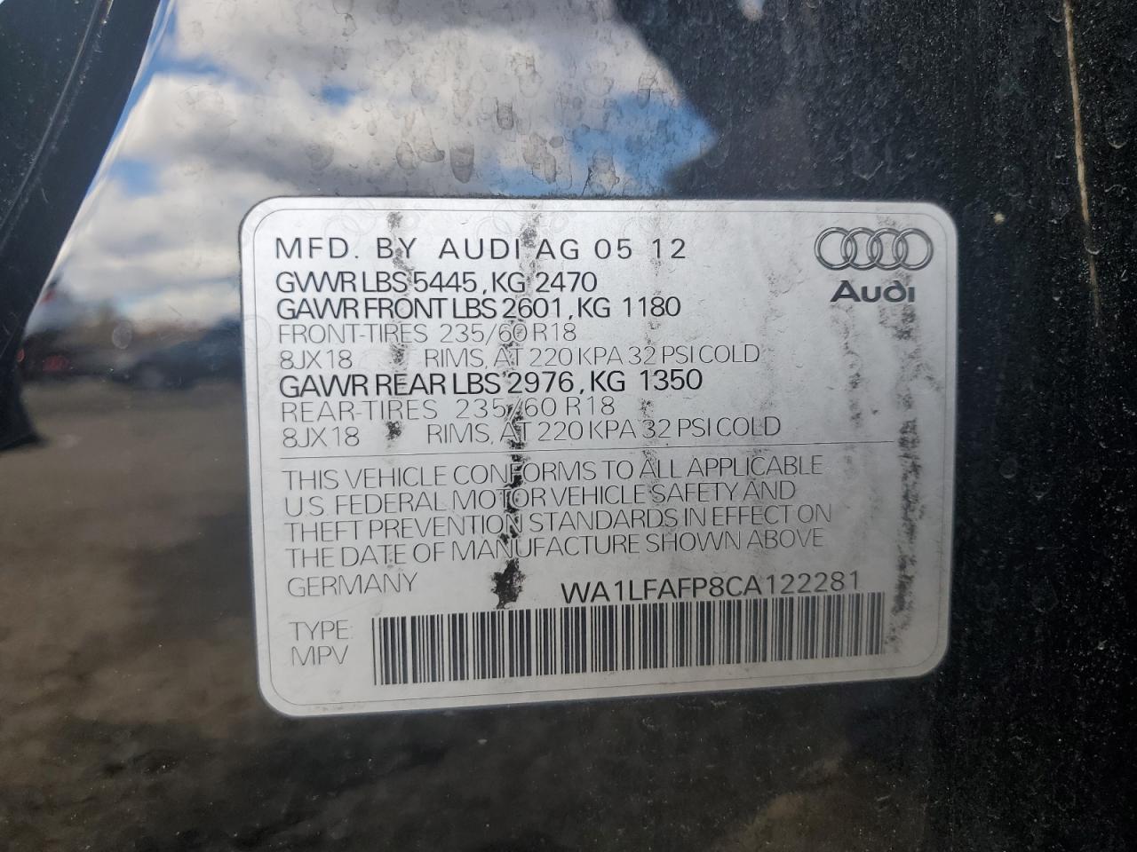 2012 AUDI Q5