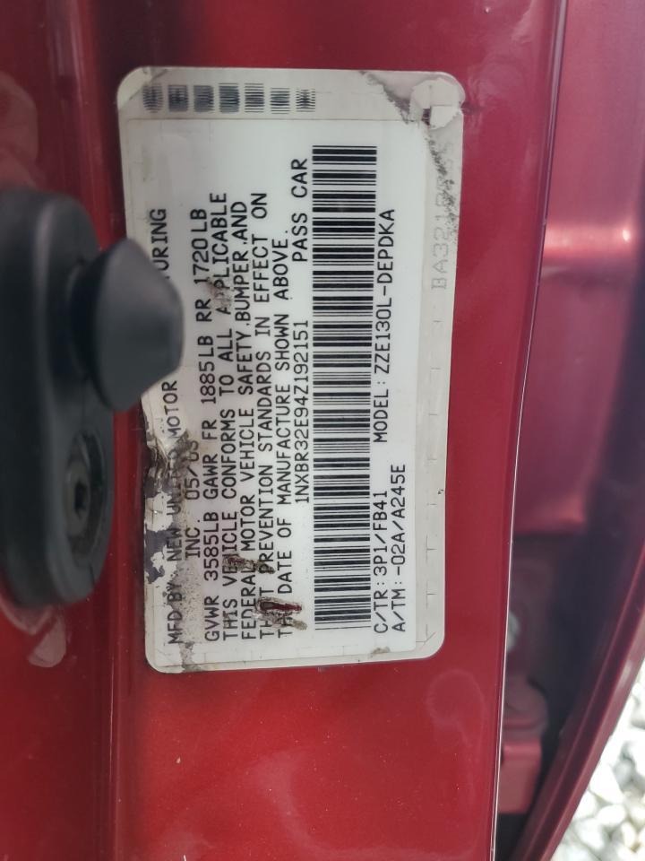 2004 TOYOTA COROLLA