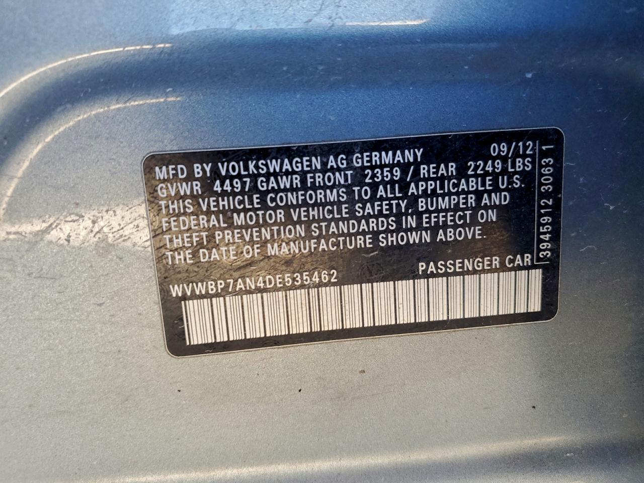 2013 VOLKSWAGEN CC