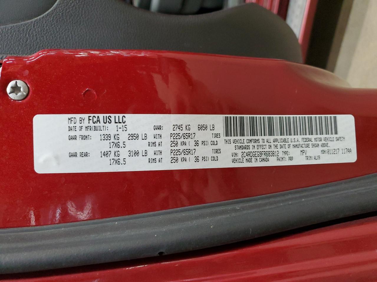 2015 DODGE GRAND CARAVAN