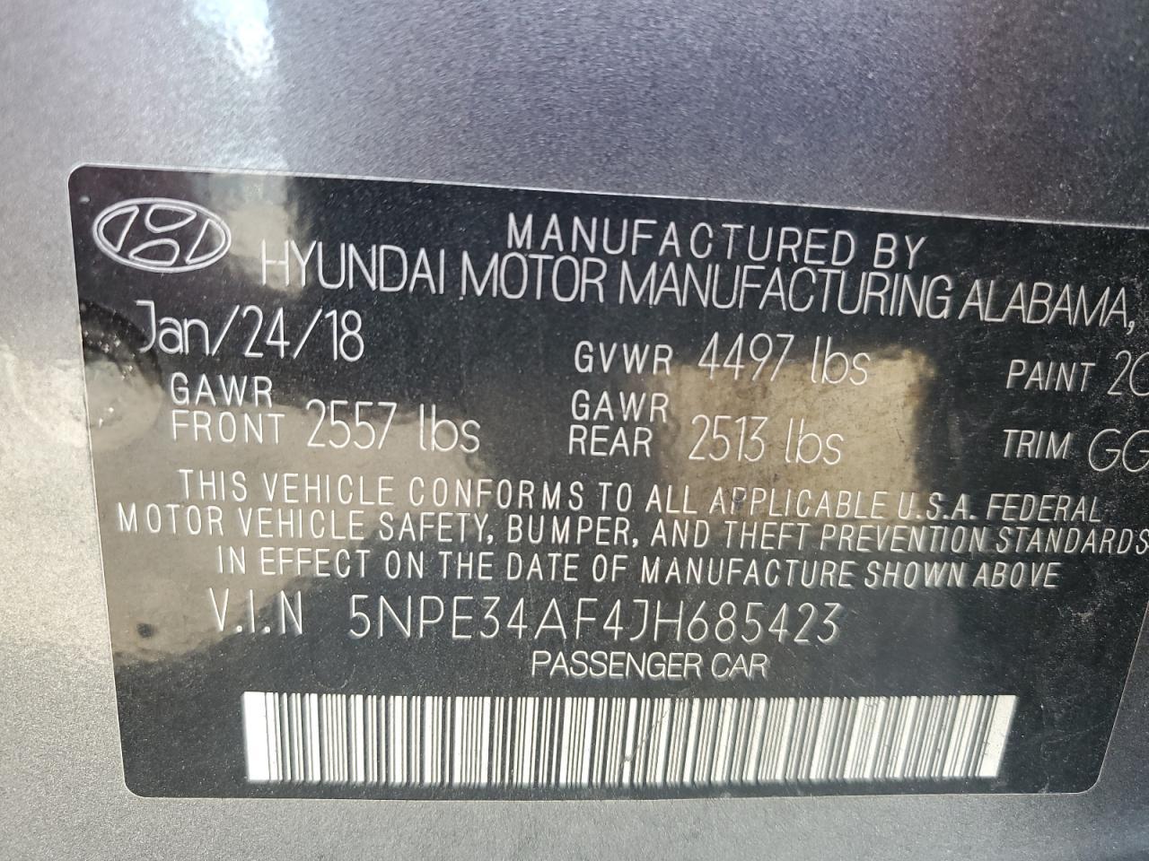2018 HYUNDAI SONATA