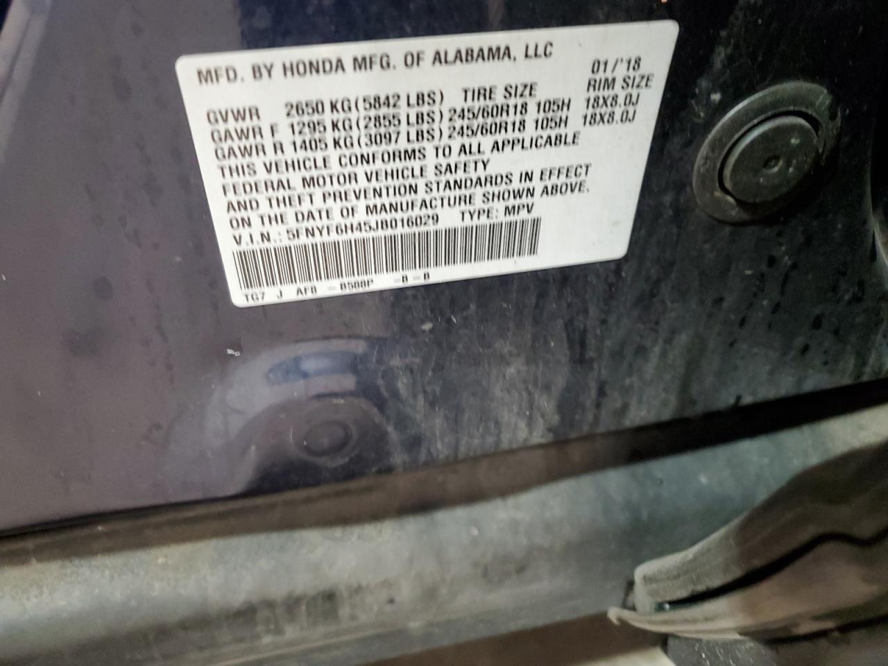 2018 HONDA PILOT
