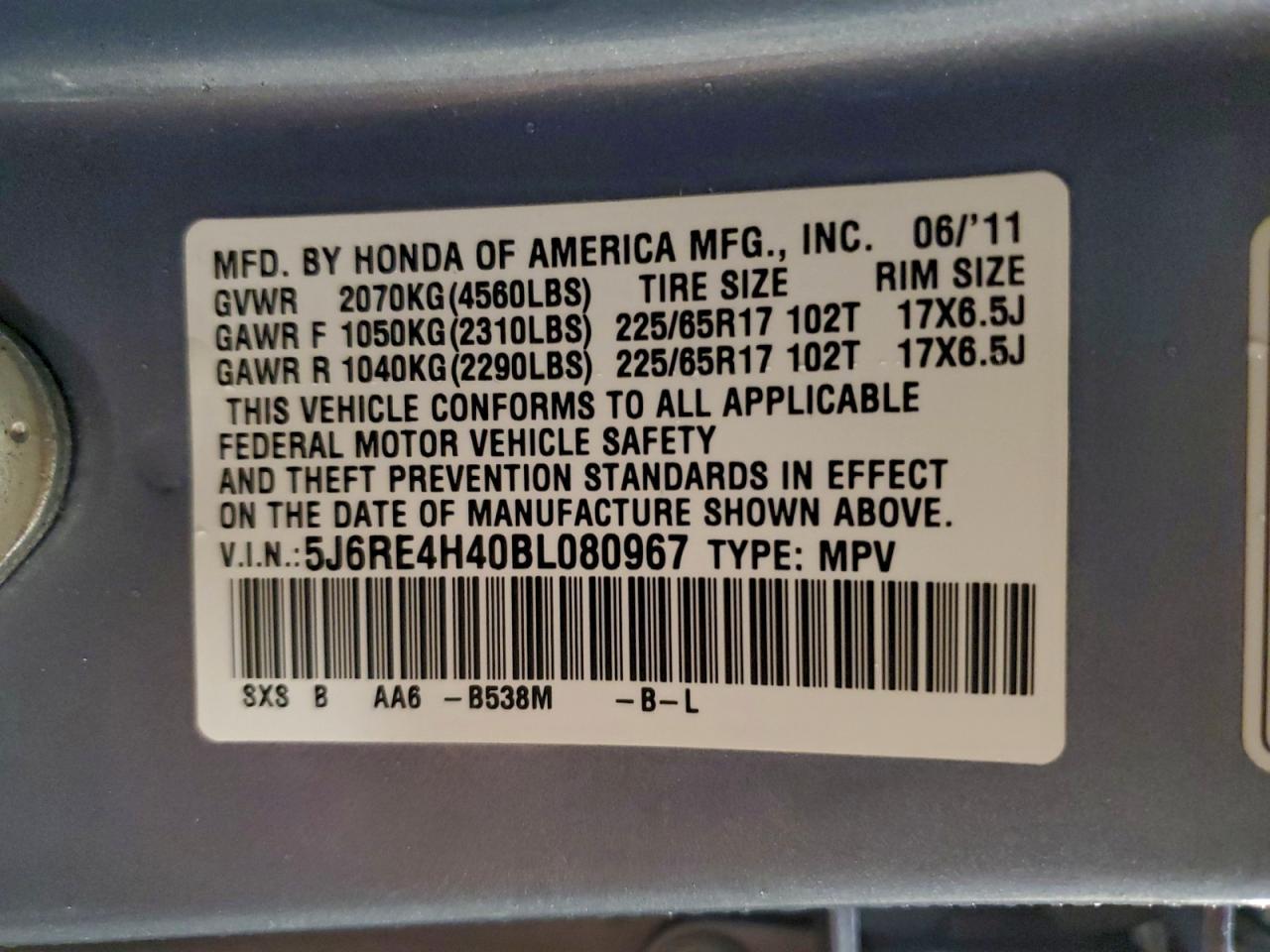 2011 HONDA CR-V