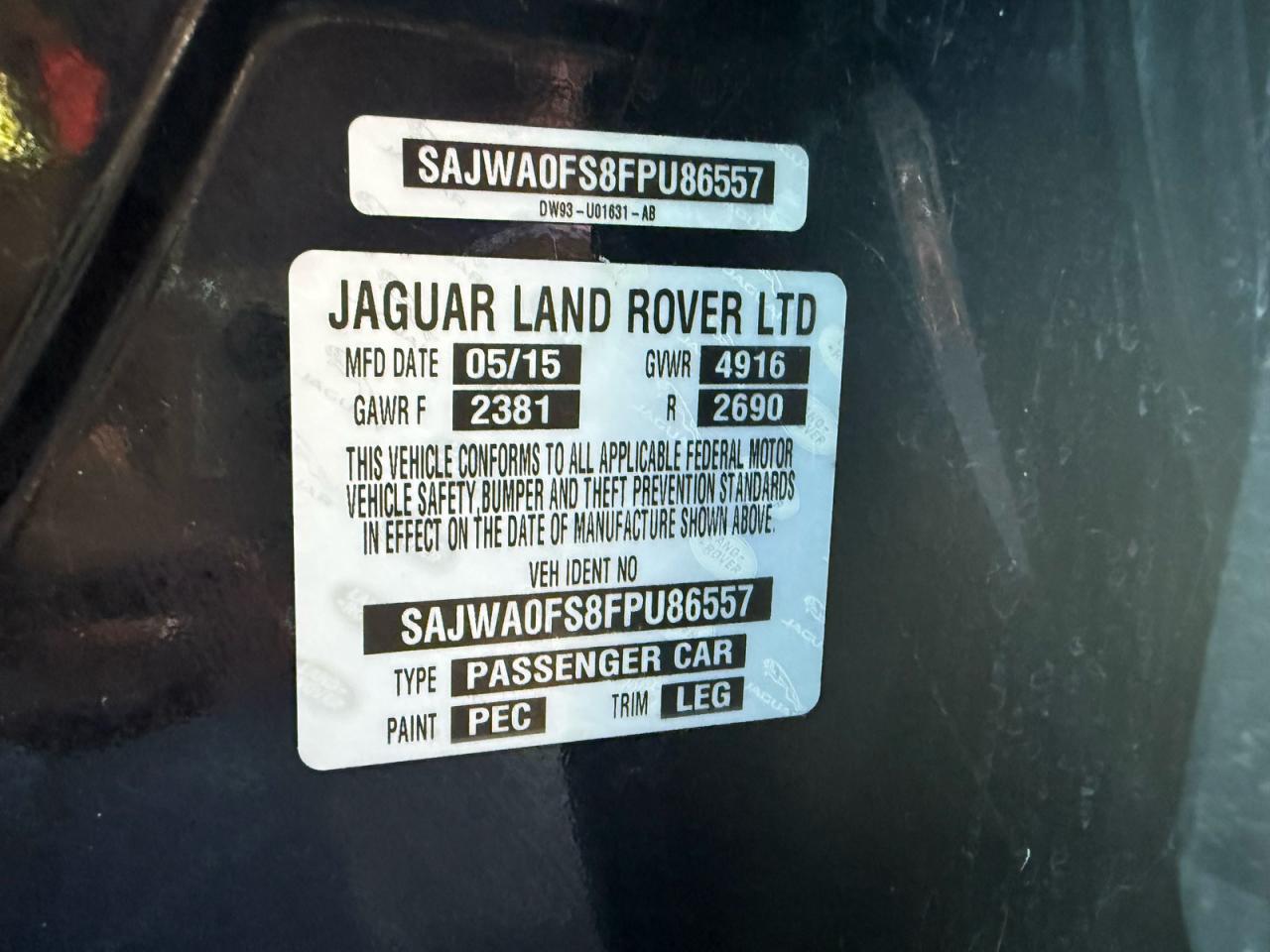2015 JAGUAR XF