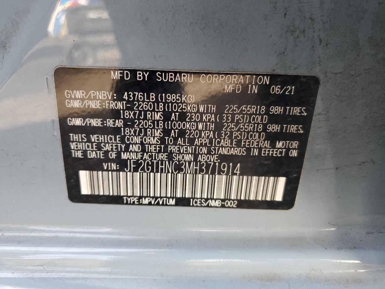 2021 SUBARU Crosstrek