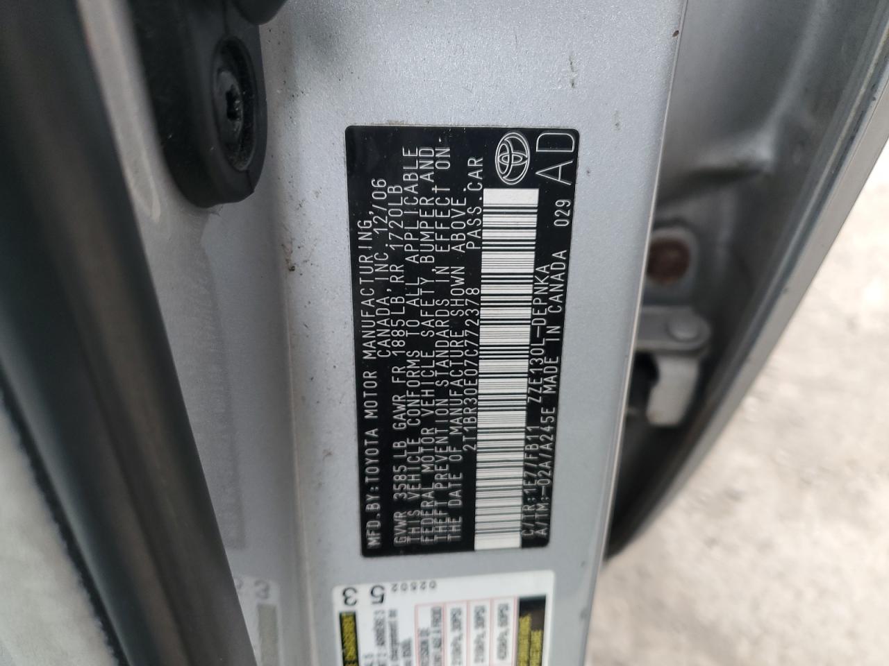 2007 TOYOTA COROLLA