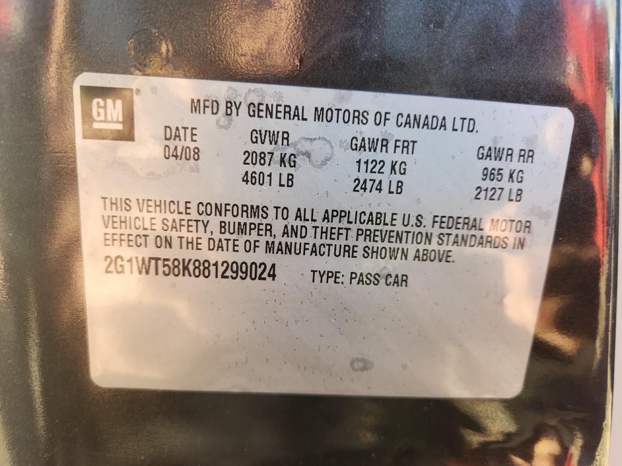 2008 CHEVROLET IMPALA