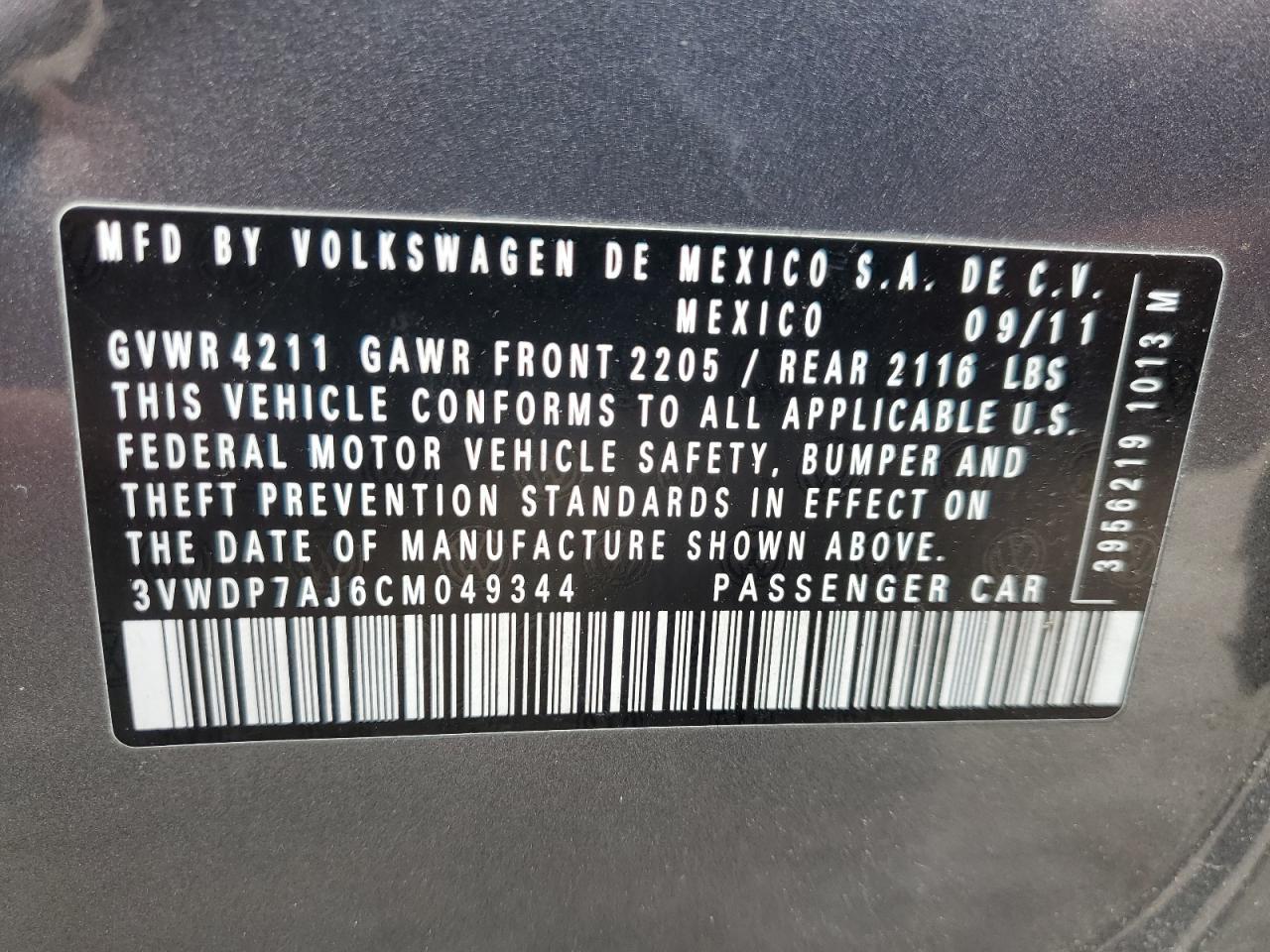2012 VOLKSWAGEN JETTA