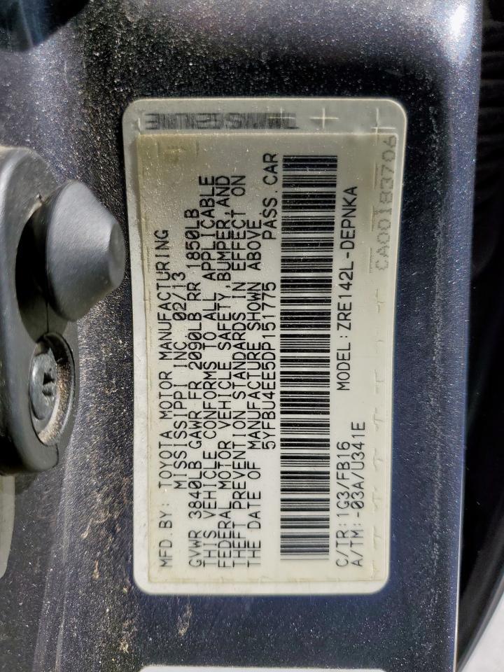 2013 TOYOTA COROLLA
