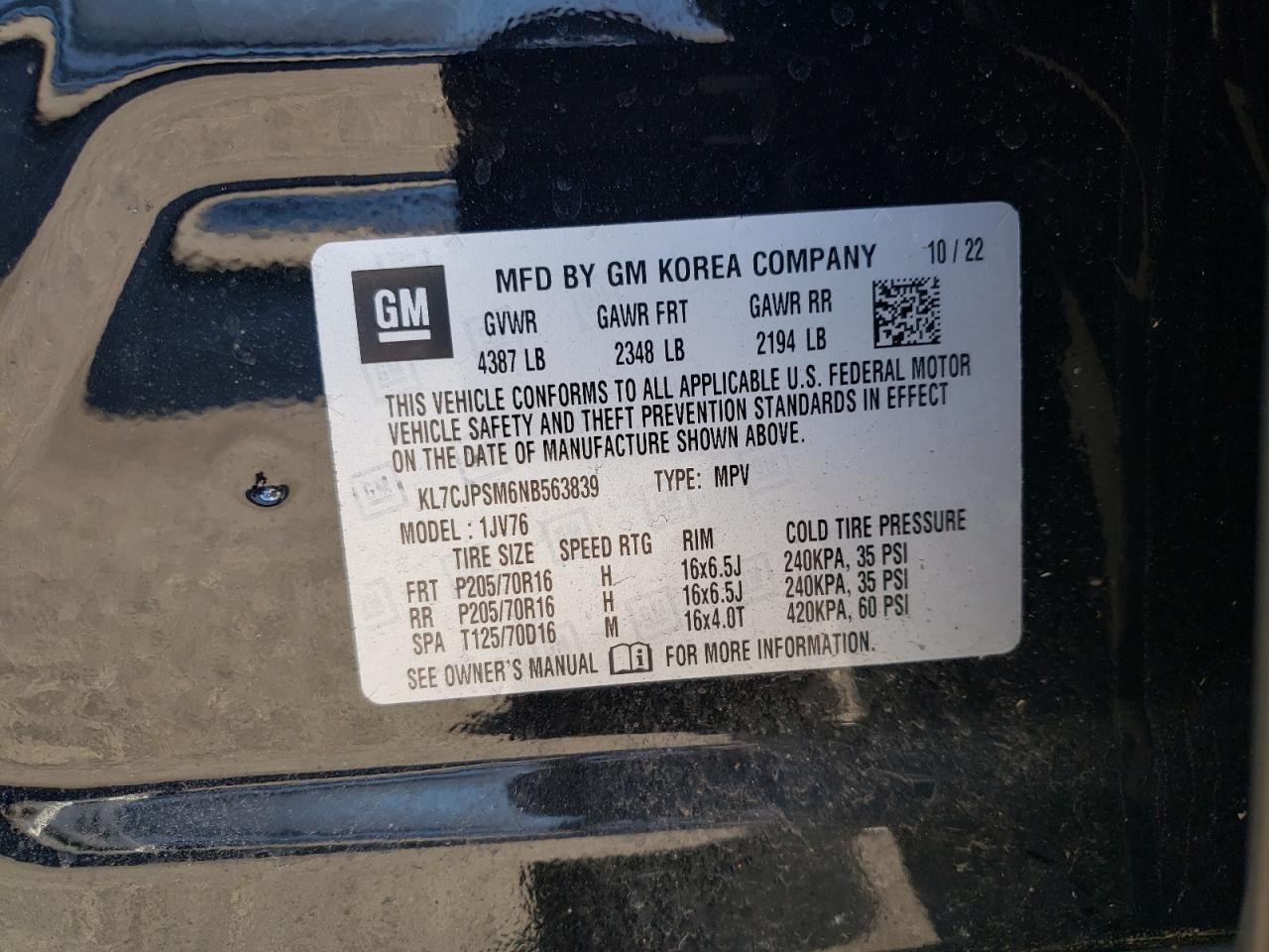 2022 CHEVROLET TRAX
