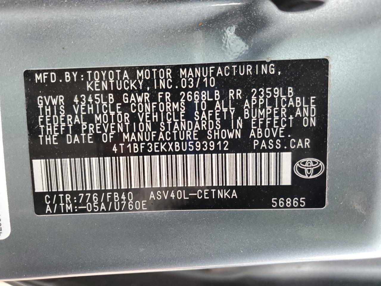 2011 TOYOTA CAMRY