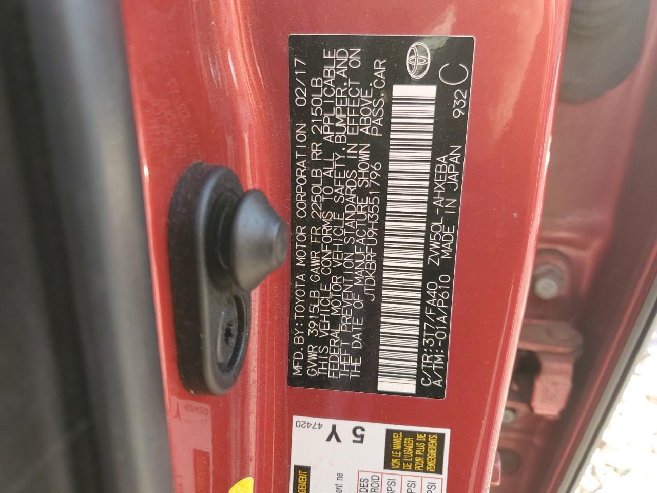 2017 TOYOTA PRIUS
