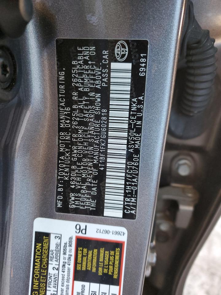 2016 TOYOTA CAMRY