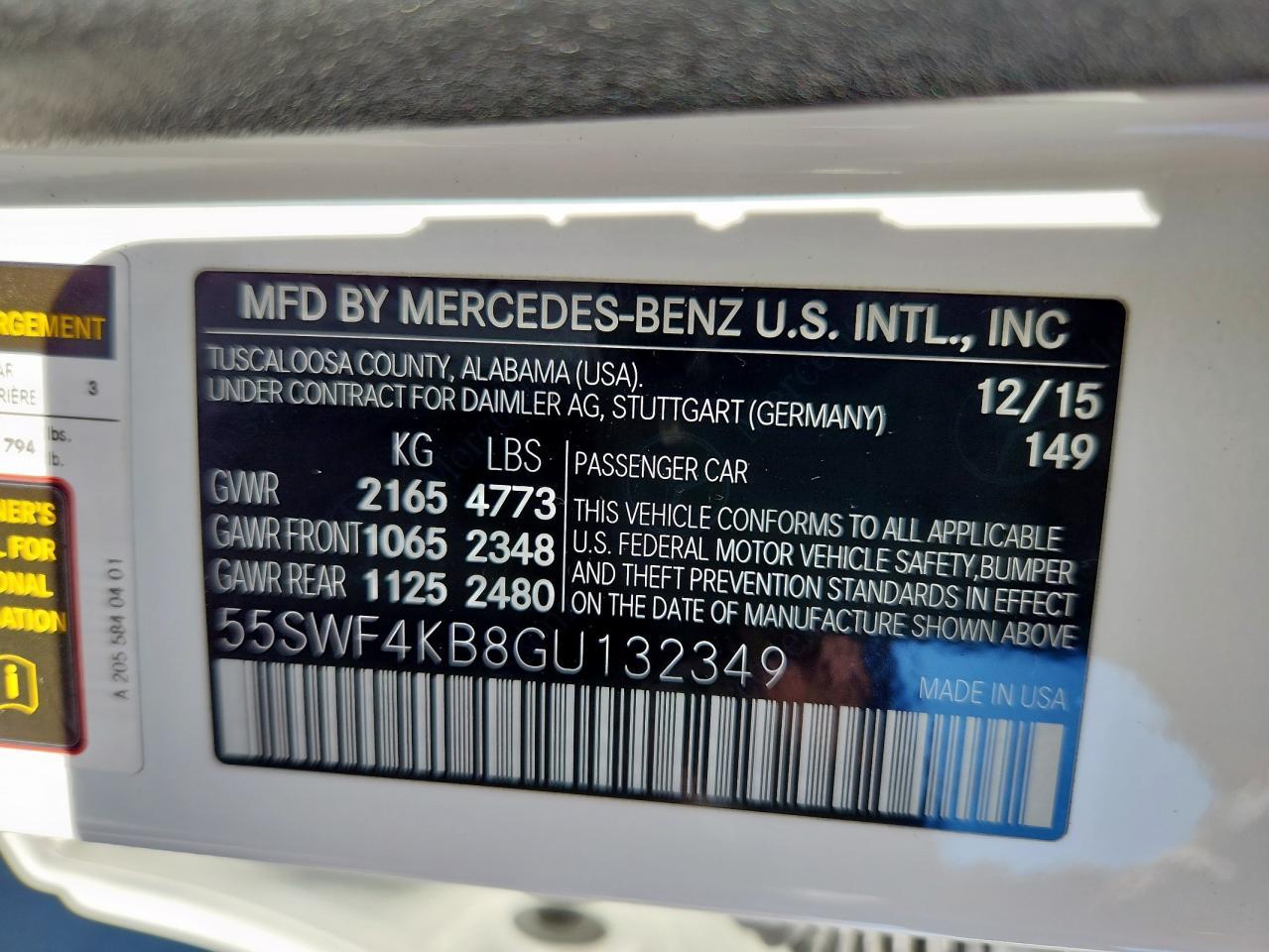 2016 MERCEDES-BENZ C-CLASS