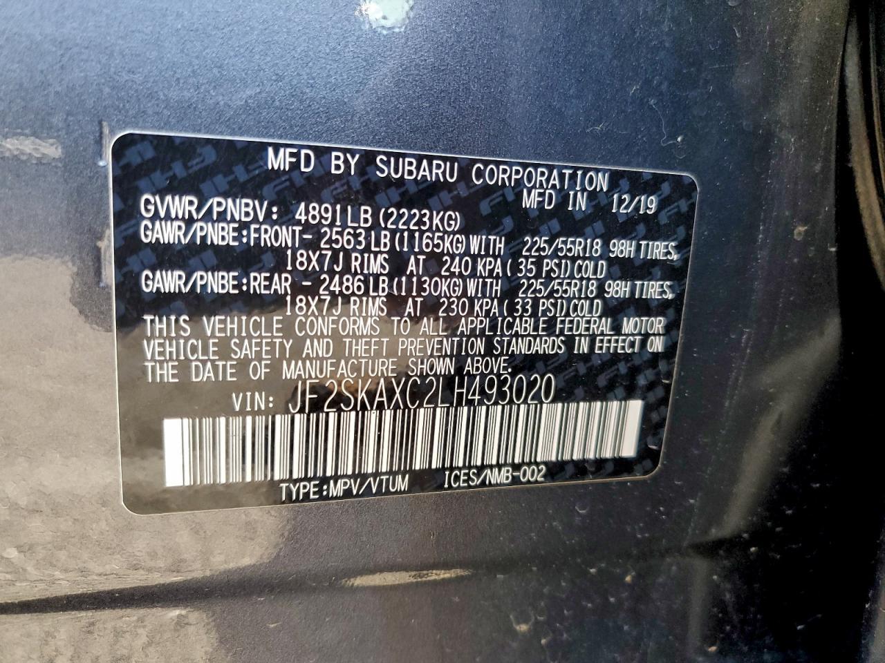 2020 SUBARU FORESTER
