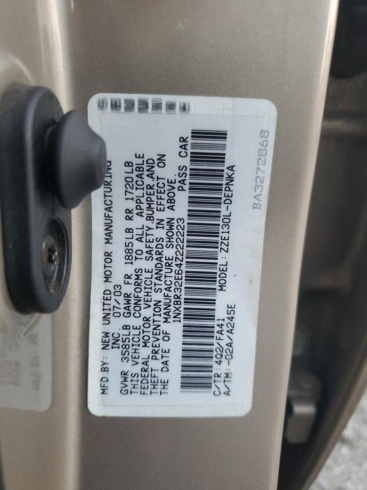 2004 TOYOTA COROLLA