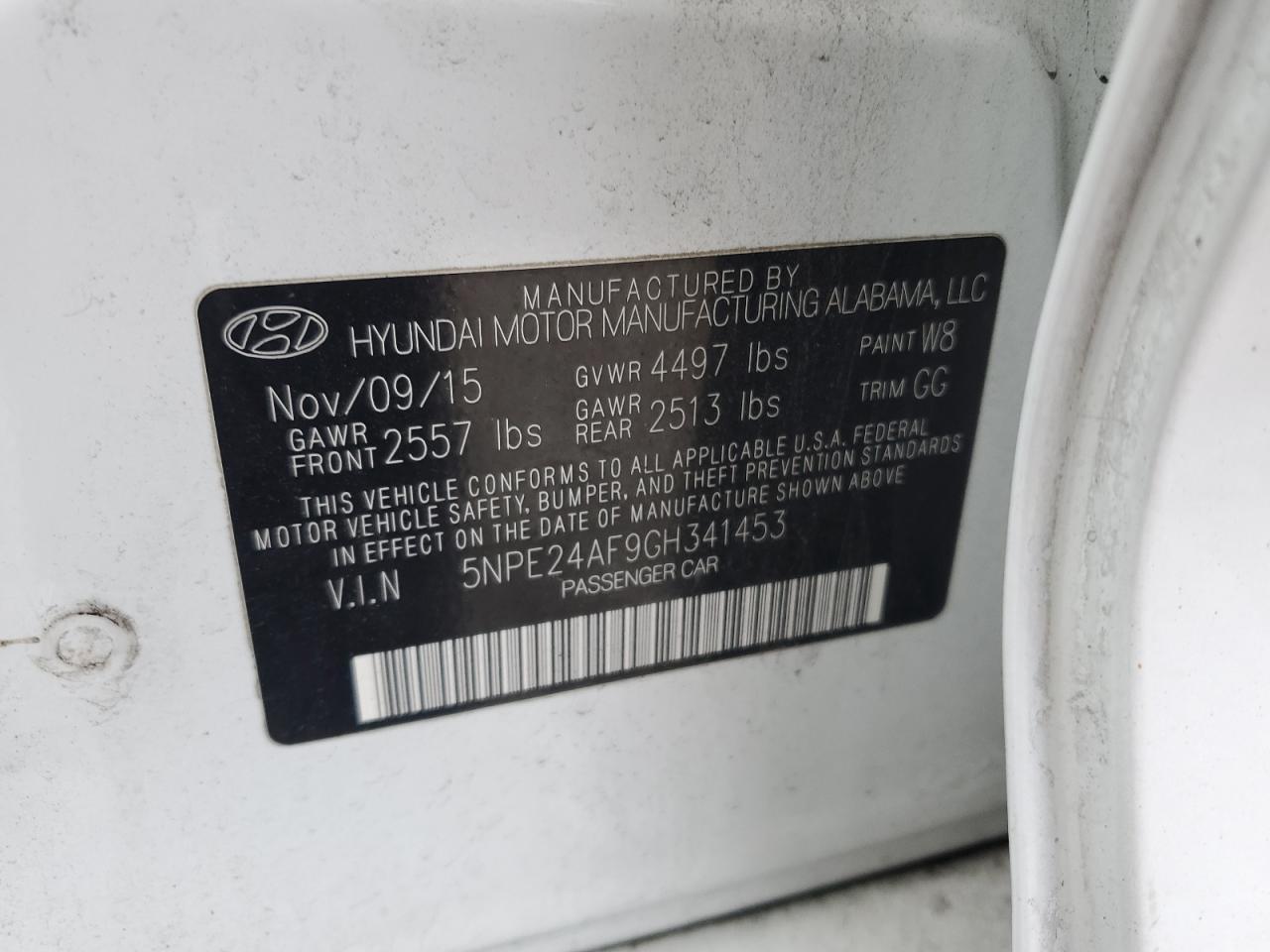 2016 HYUNDAI SONATA