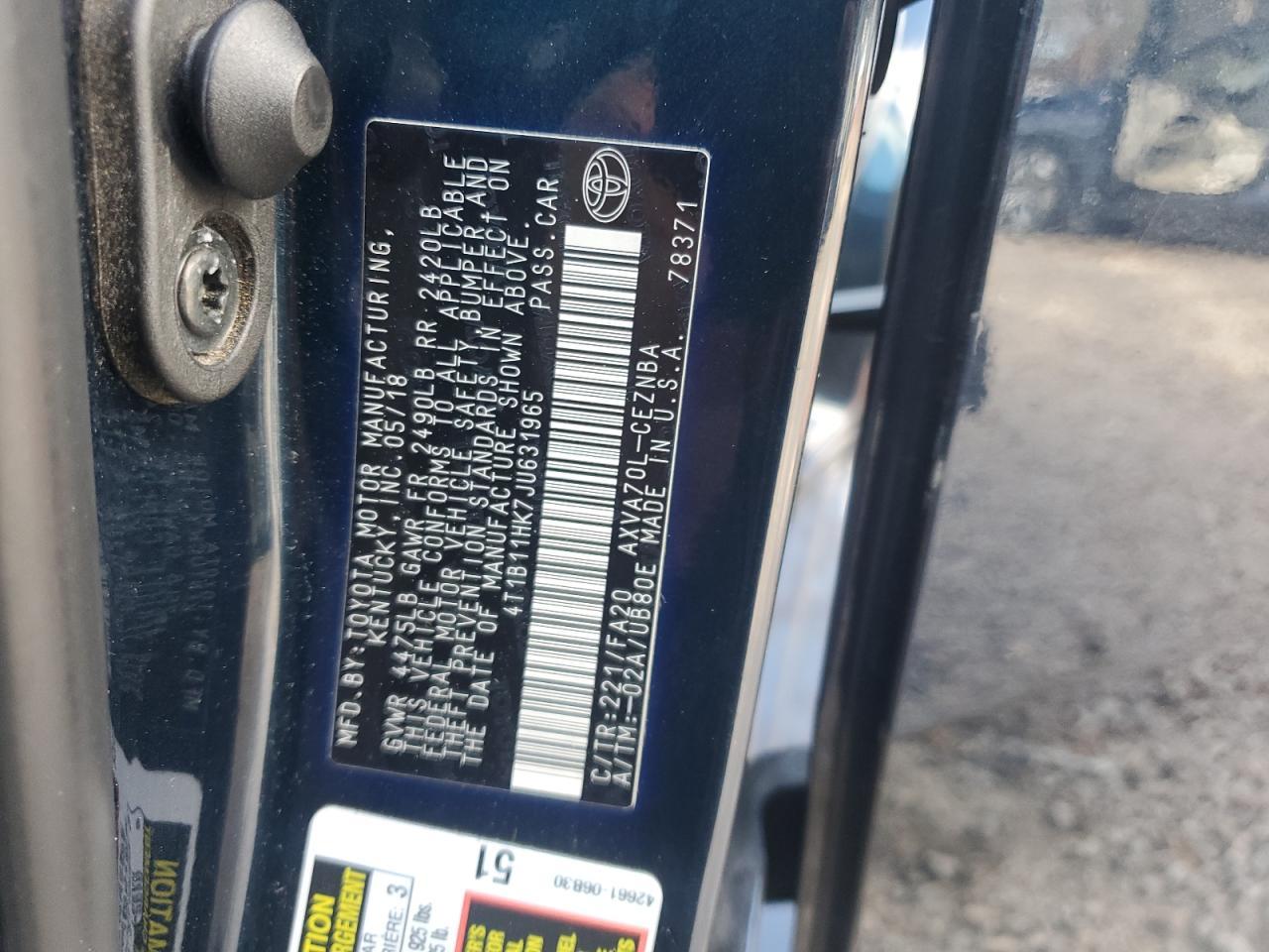 2018 TOYOTA CAMRY