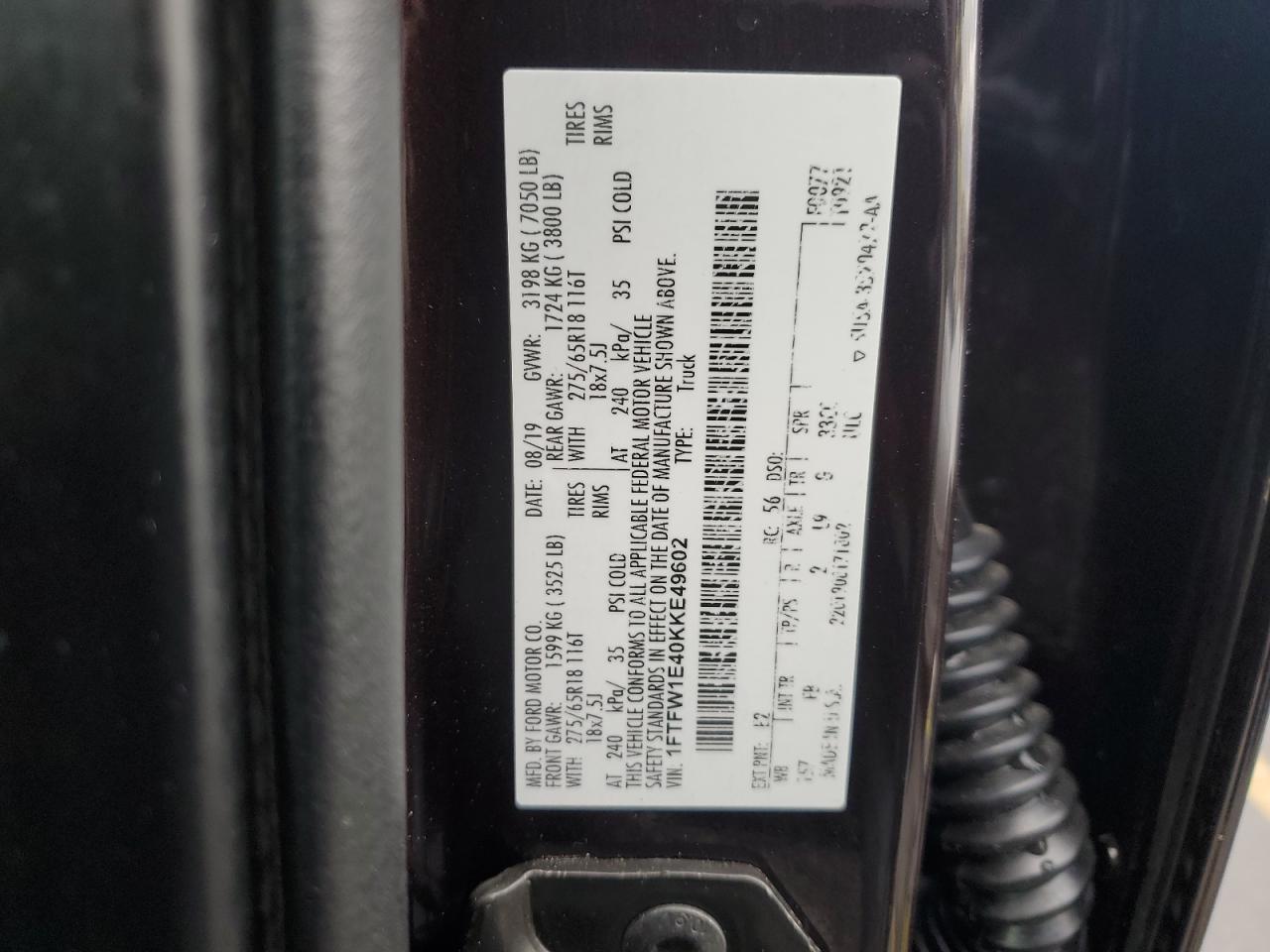 2019 FORD F-150