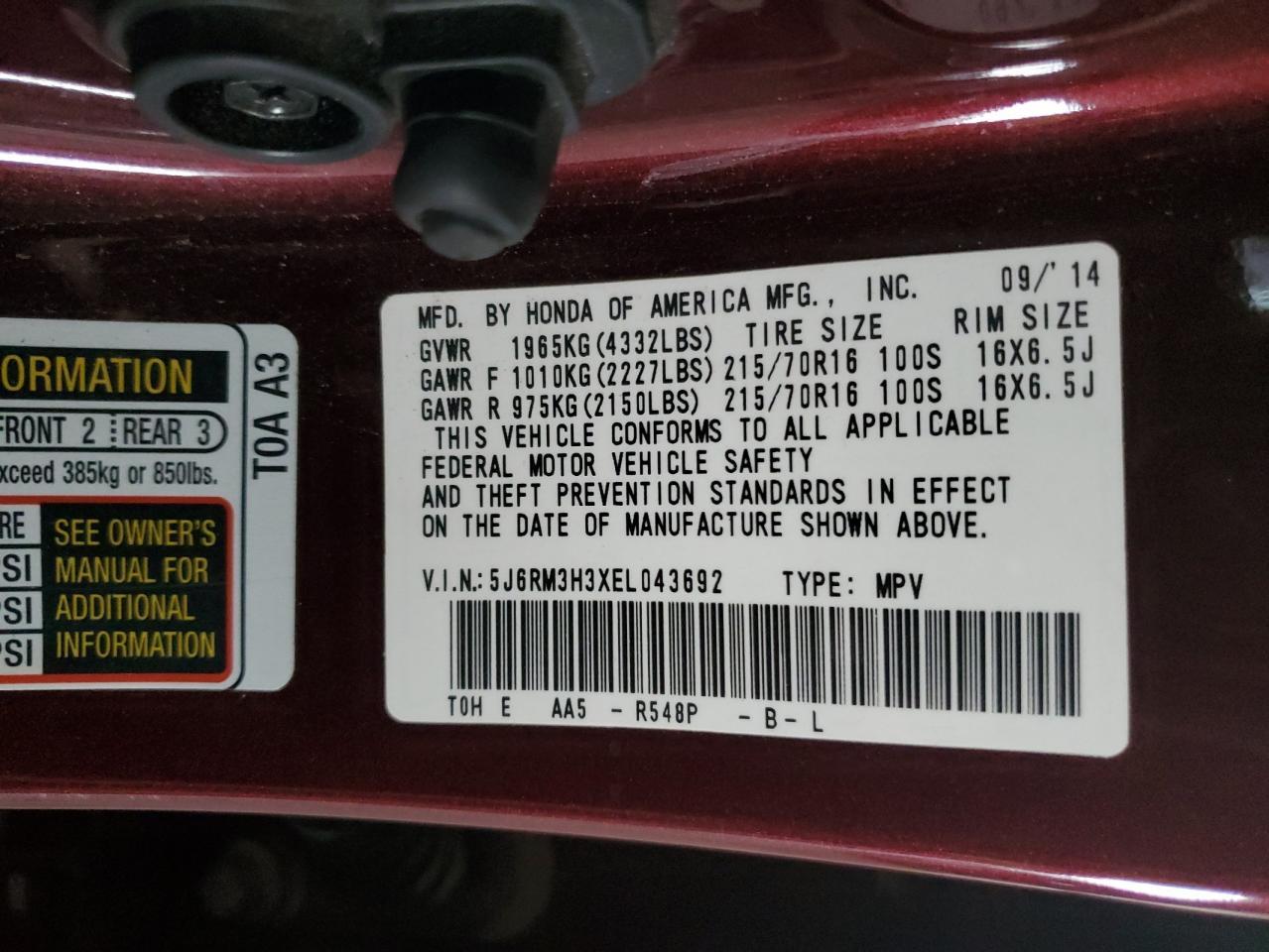 2014 HONDA CR-V