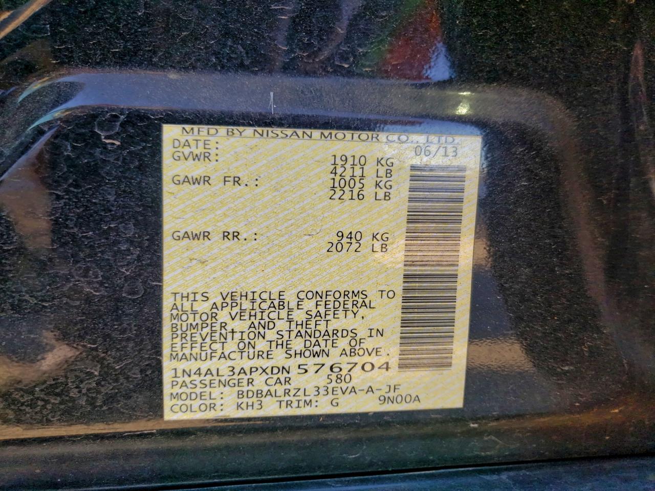 2013 NISSAN ALTIMA
