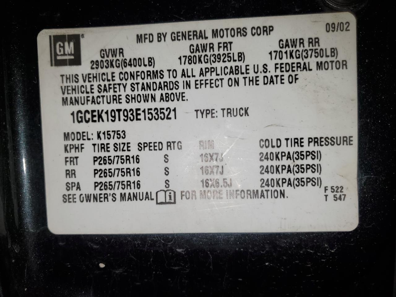 2003 CHEVROLET Silverado