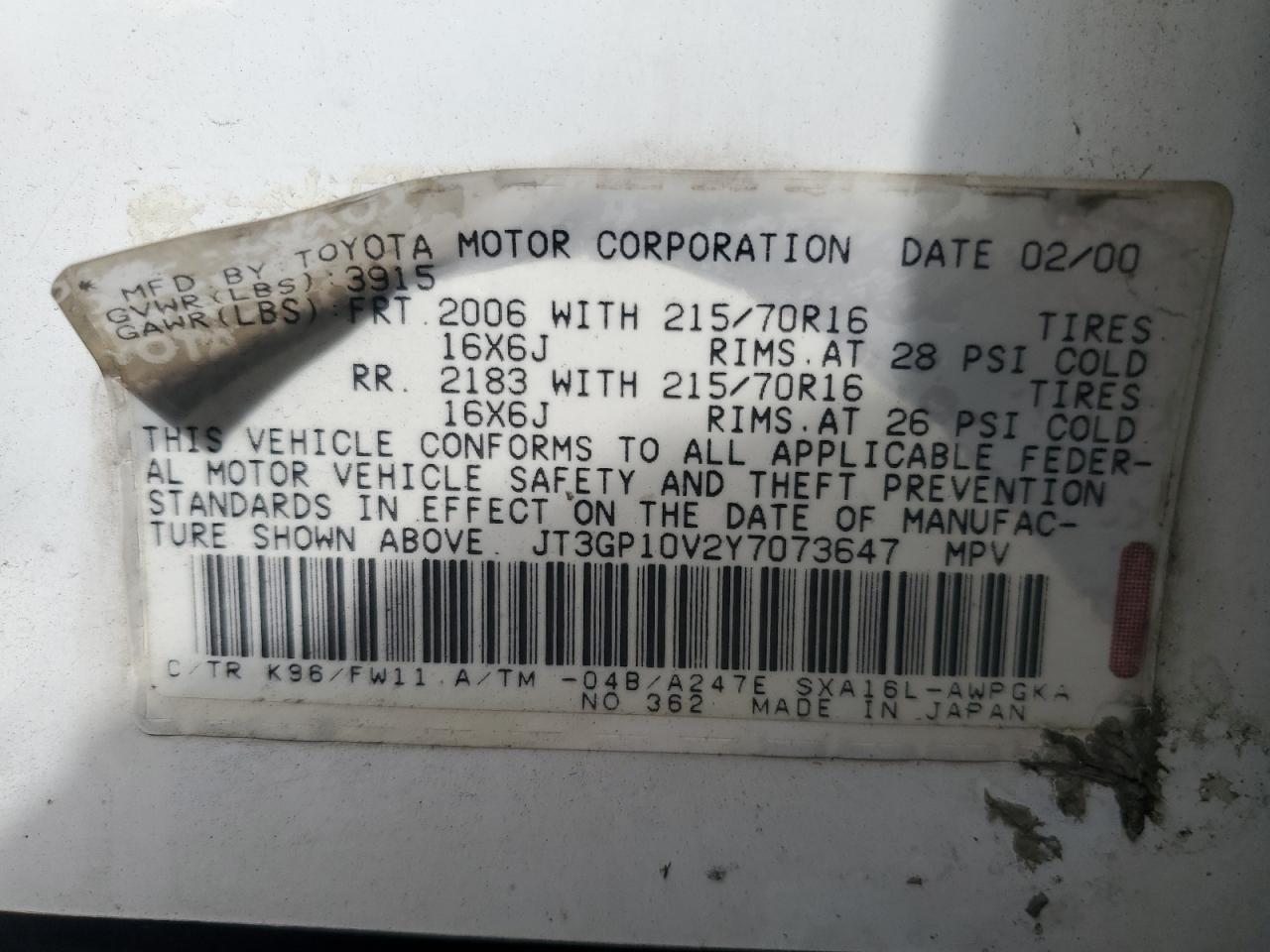 2000 TOYOTA RAV4